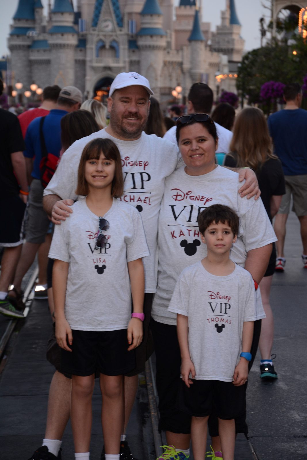 Lisa, Michael, Kathy and Thomas on Main Street before opening