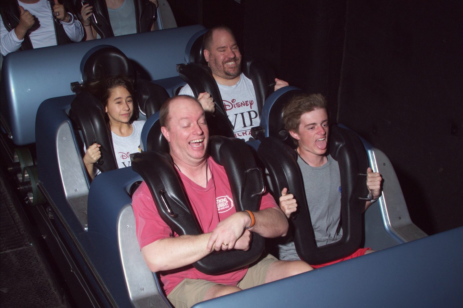 Lisa and me on Rock 'n' Roller Coaster