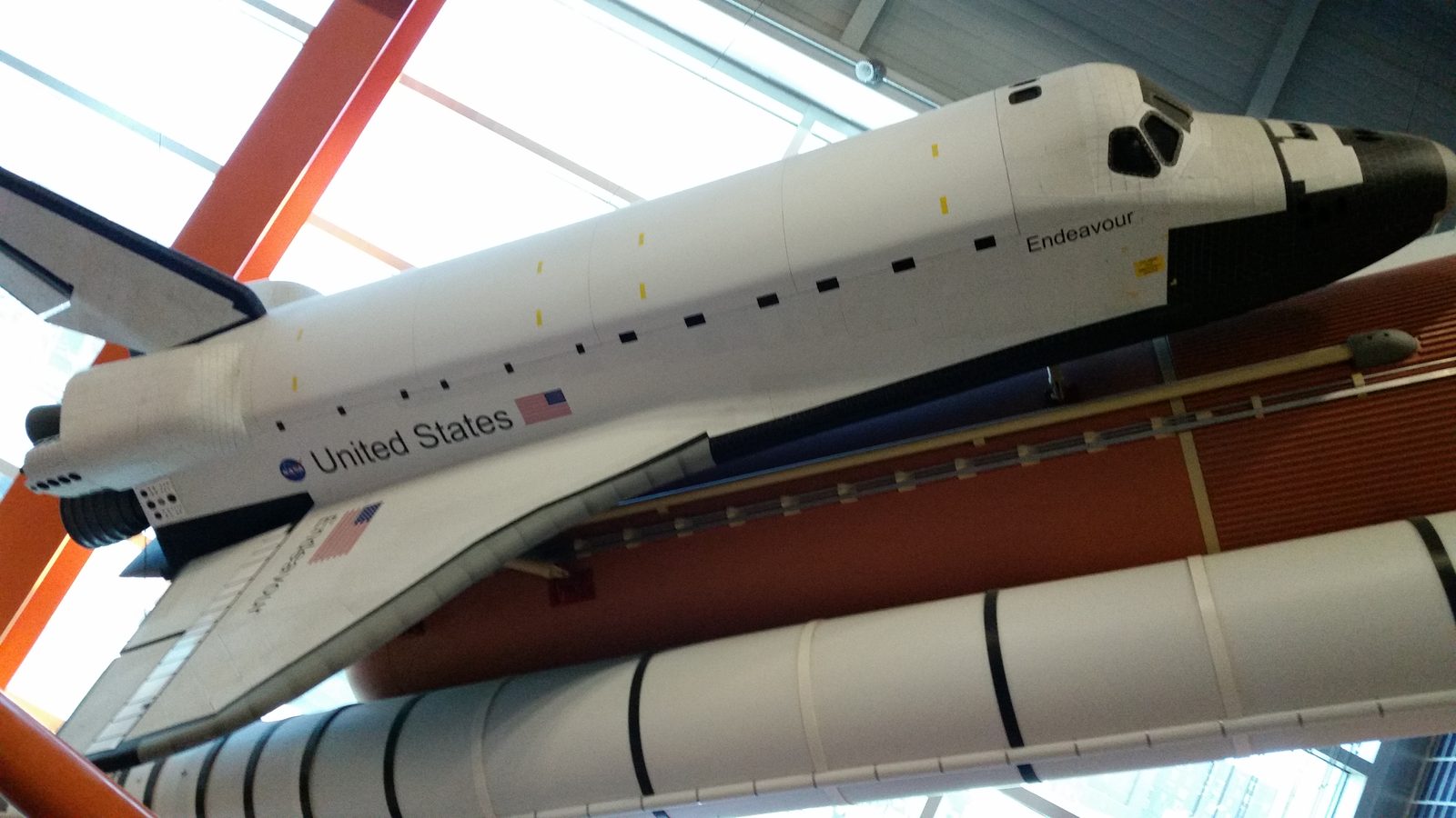 A space shuttle on display