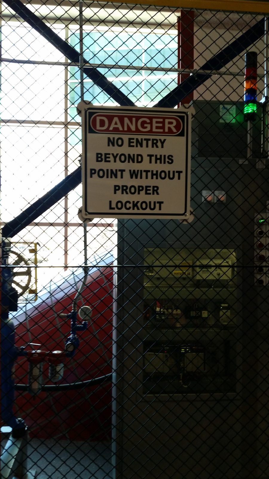 The lockout sign I found incomplete at the science center