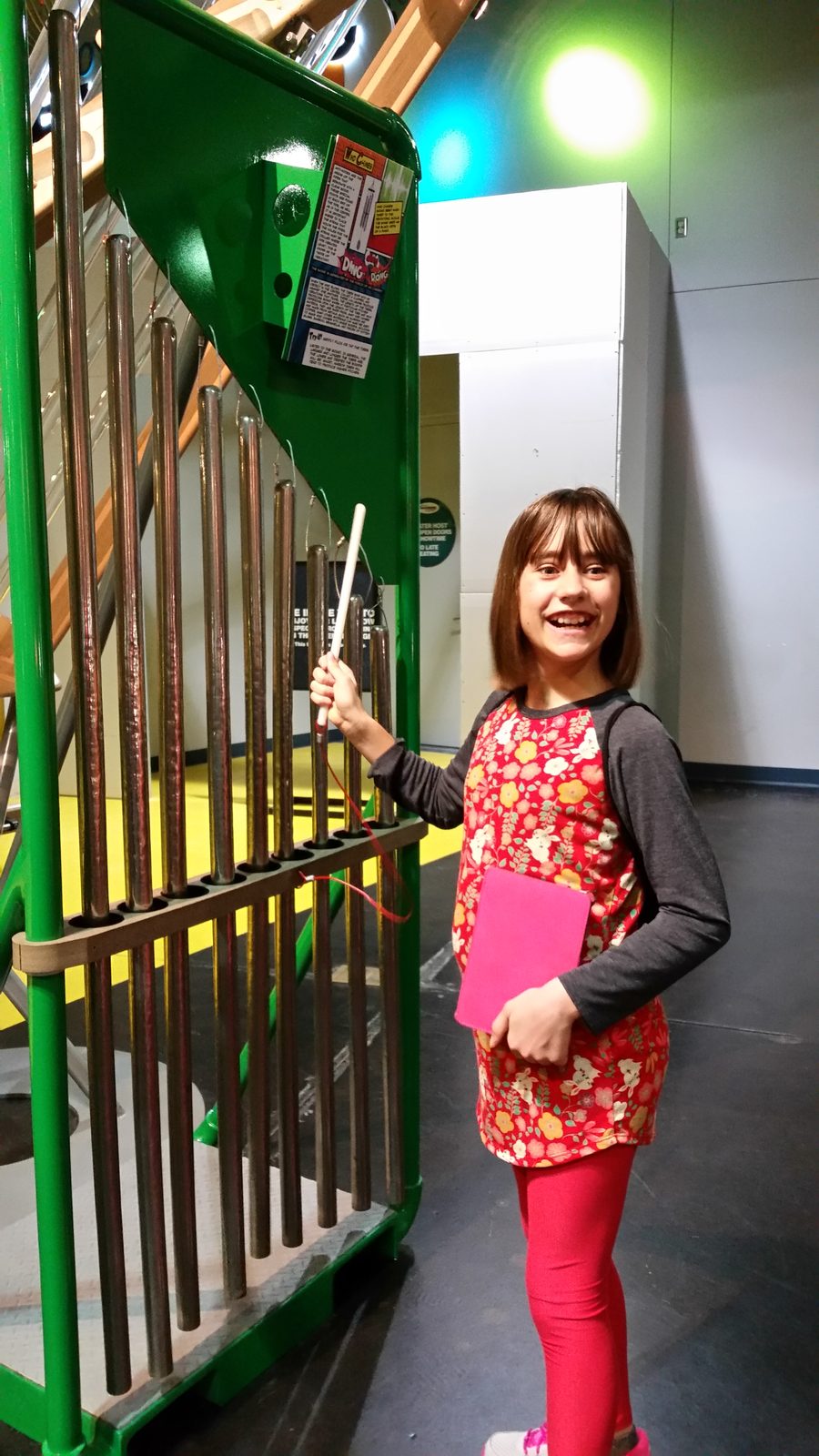 Lisa making plenty of noise in the sound exhibit