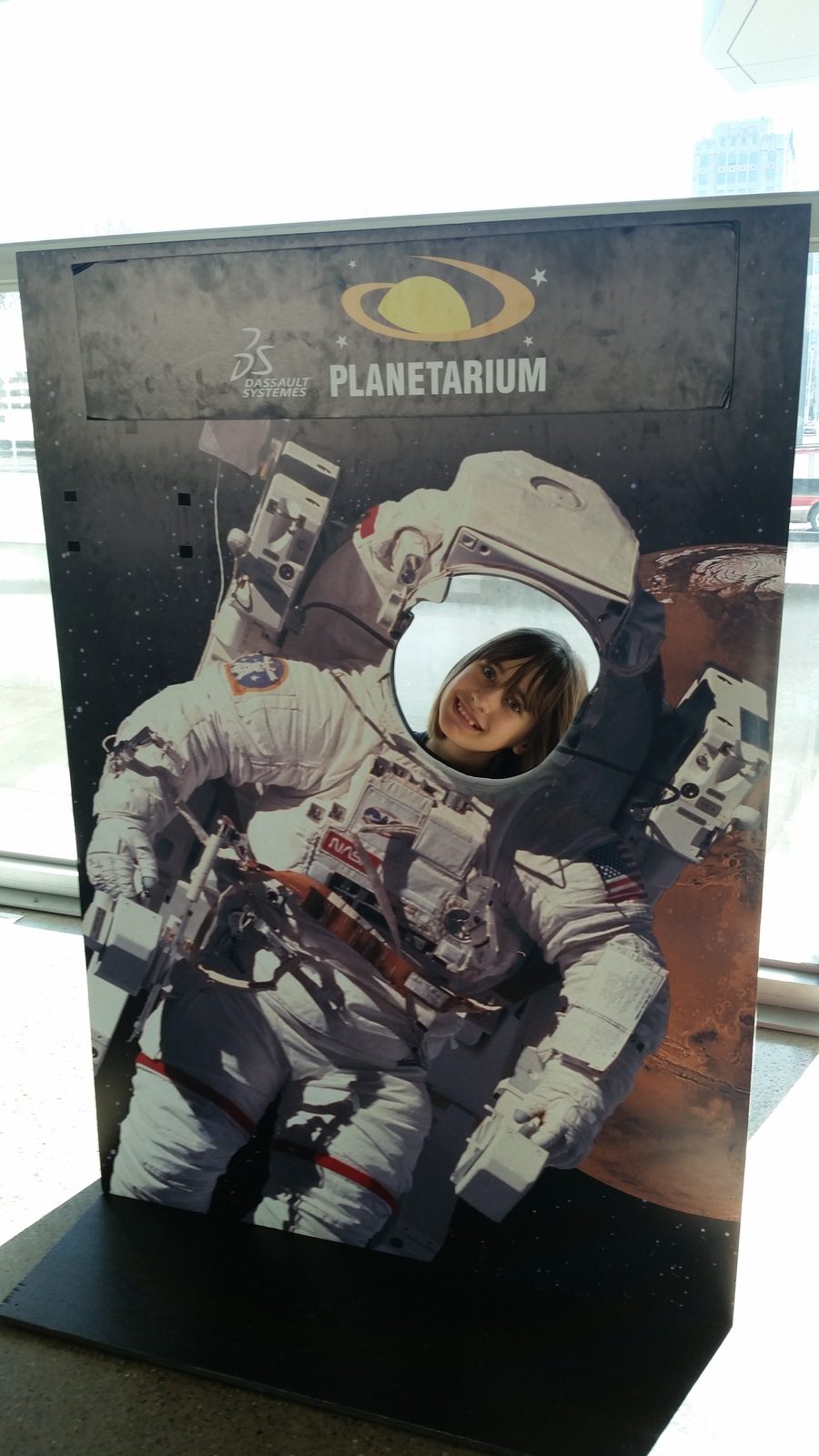 Lisa in the astronaut photo cutout