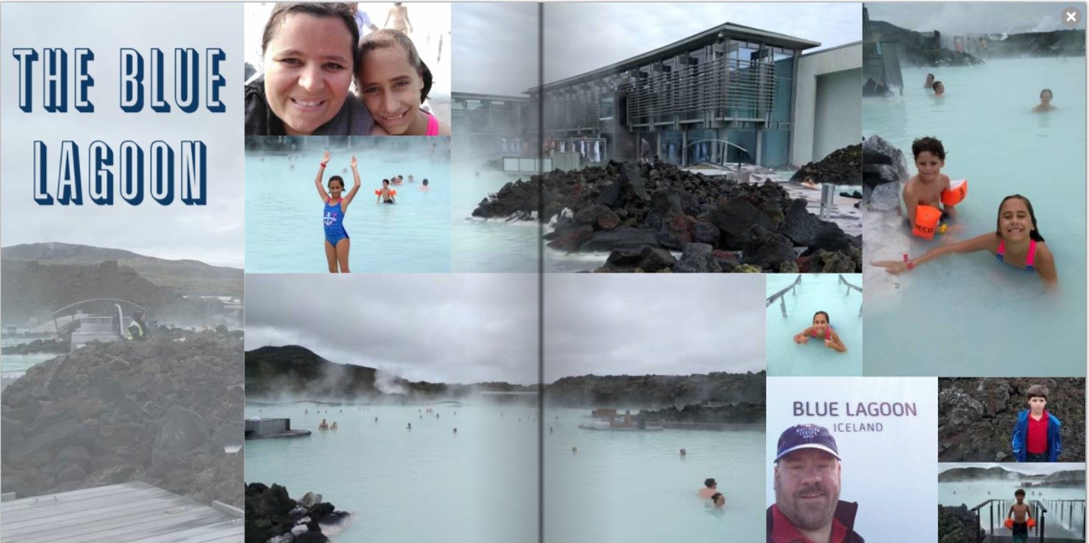 Our scrapbook page from the Blue Lagoon