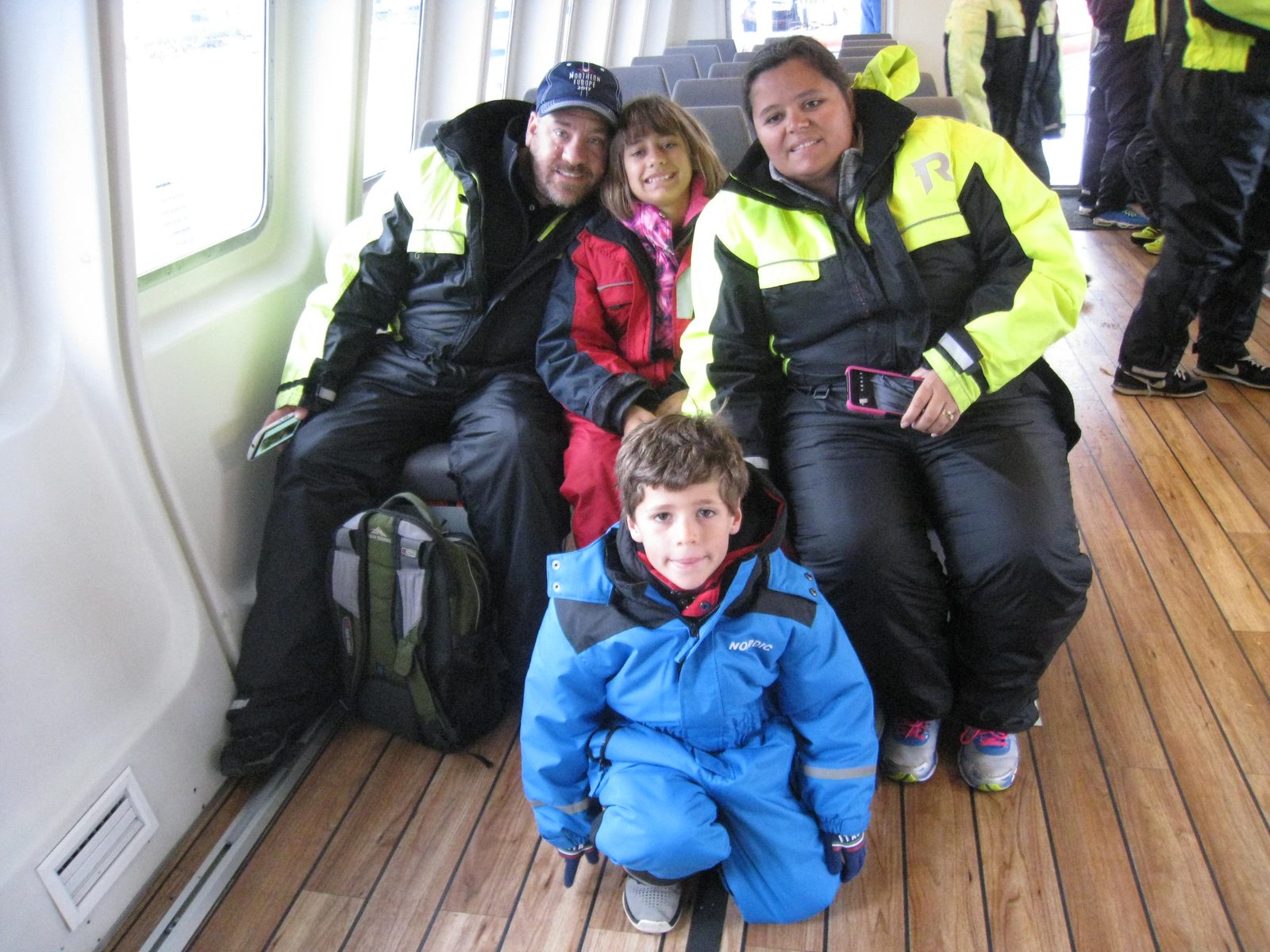 Bundled up with the family for the boat tour