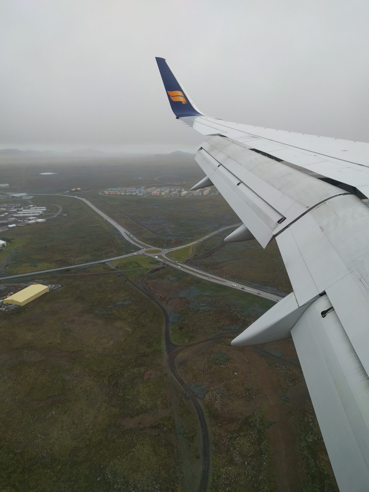 Iceland coming up green under the wing