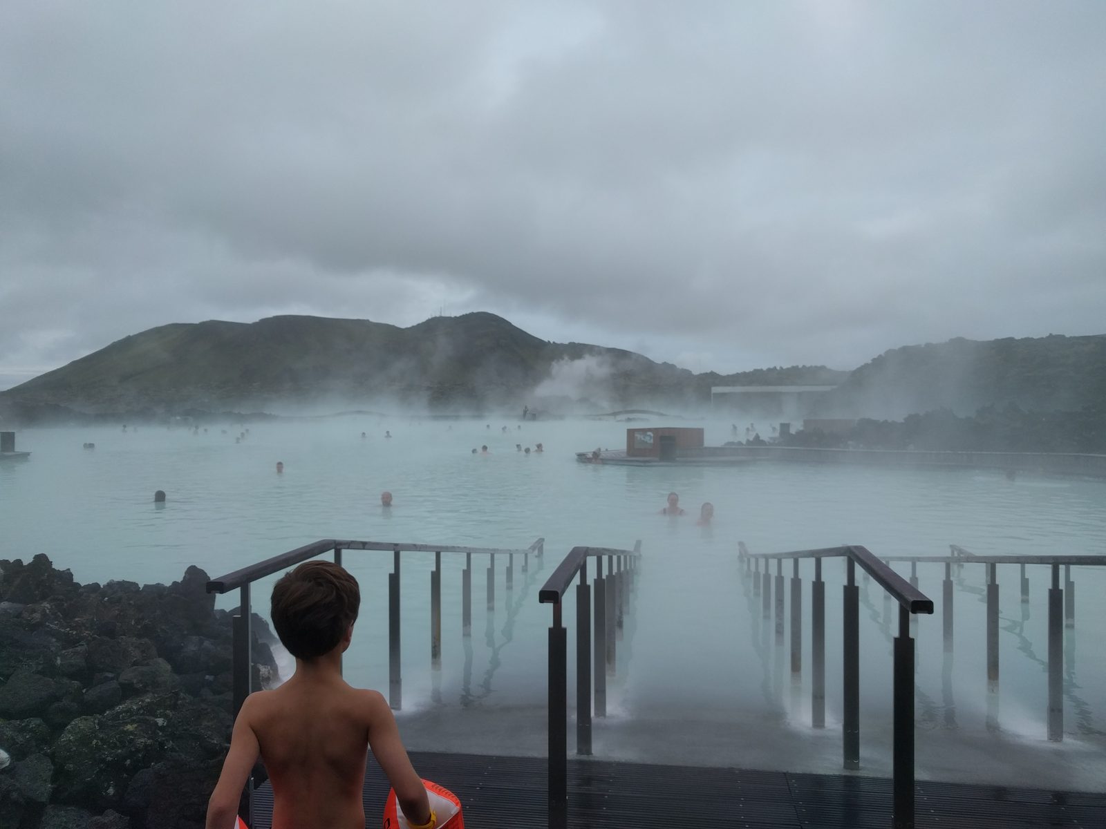Heading down the steps into the Blue Lagoon