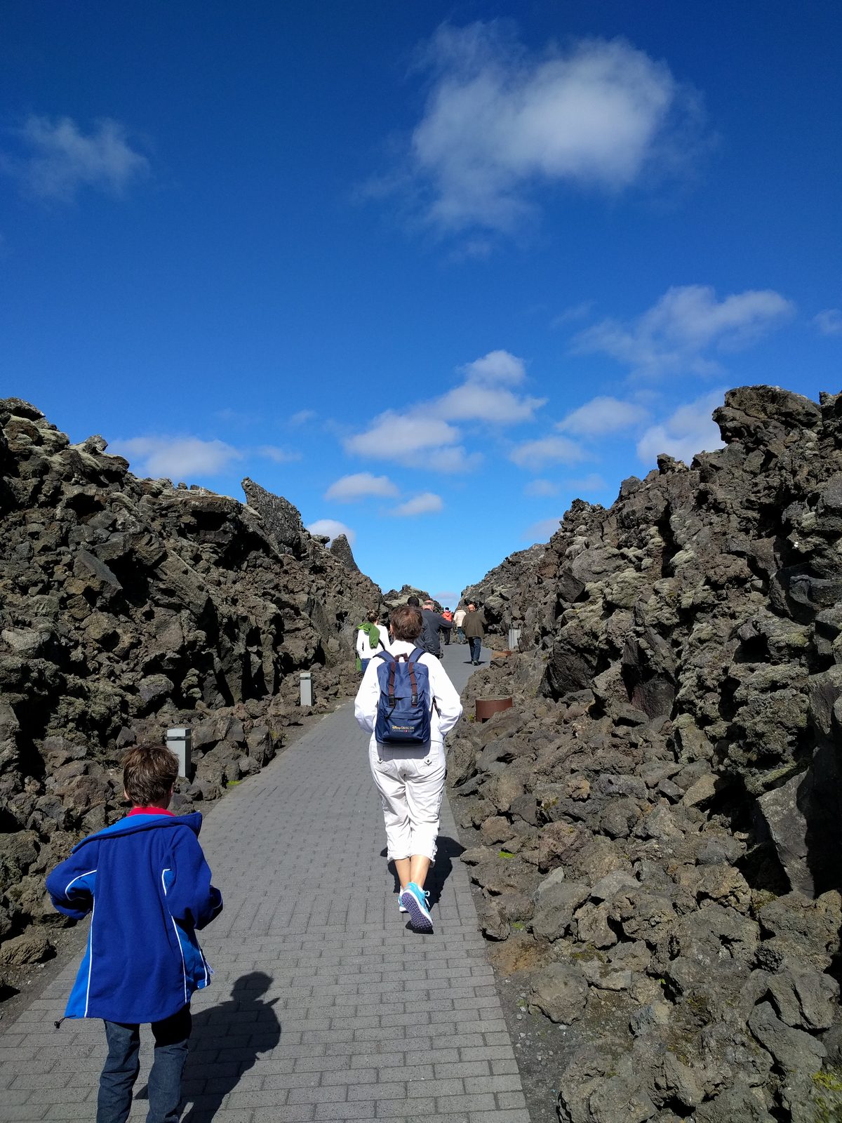 The path through the lava at the Blue Lagoon