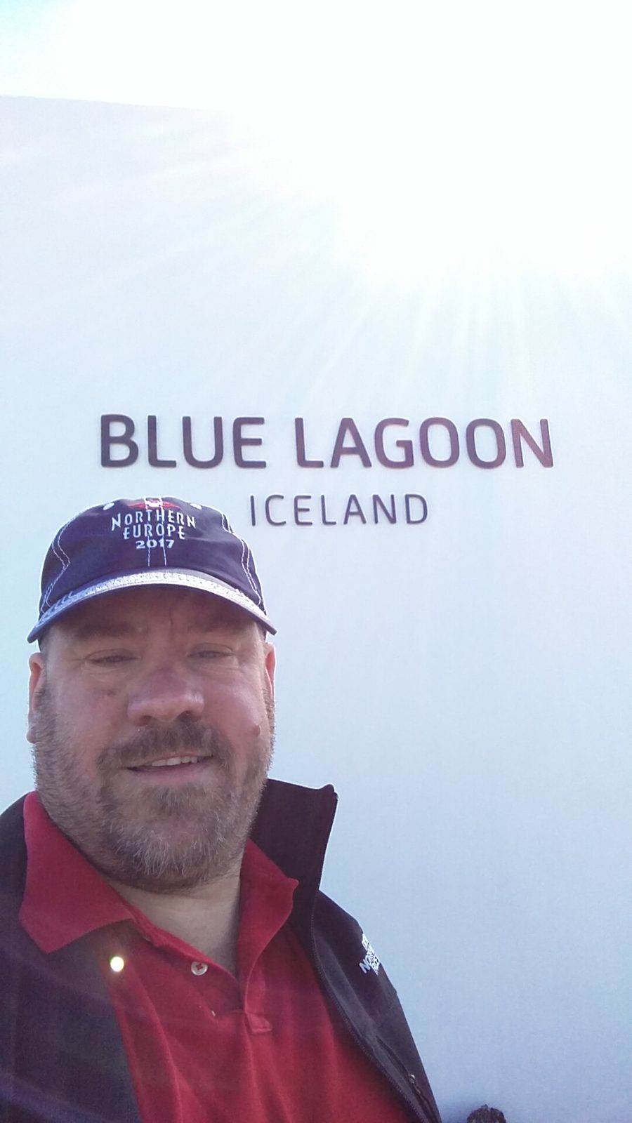 Me at the Blue Lagoon sign