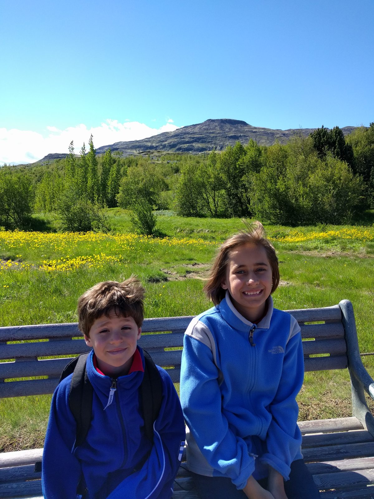 Lisa and Thomas waiting by the hot spring