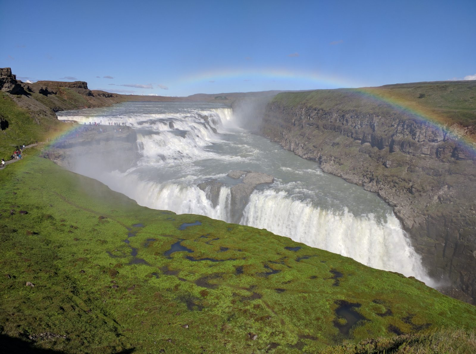 A rainbow over Gullfoss