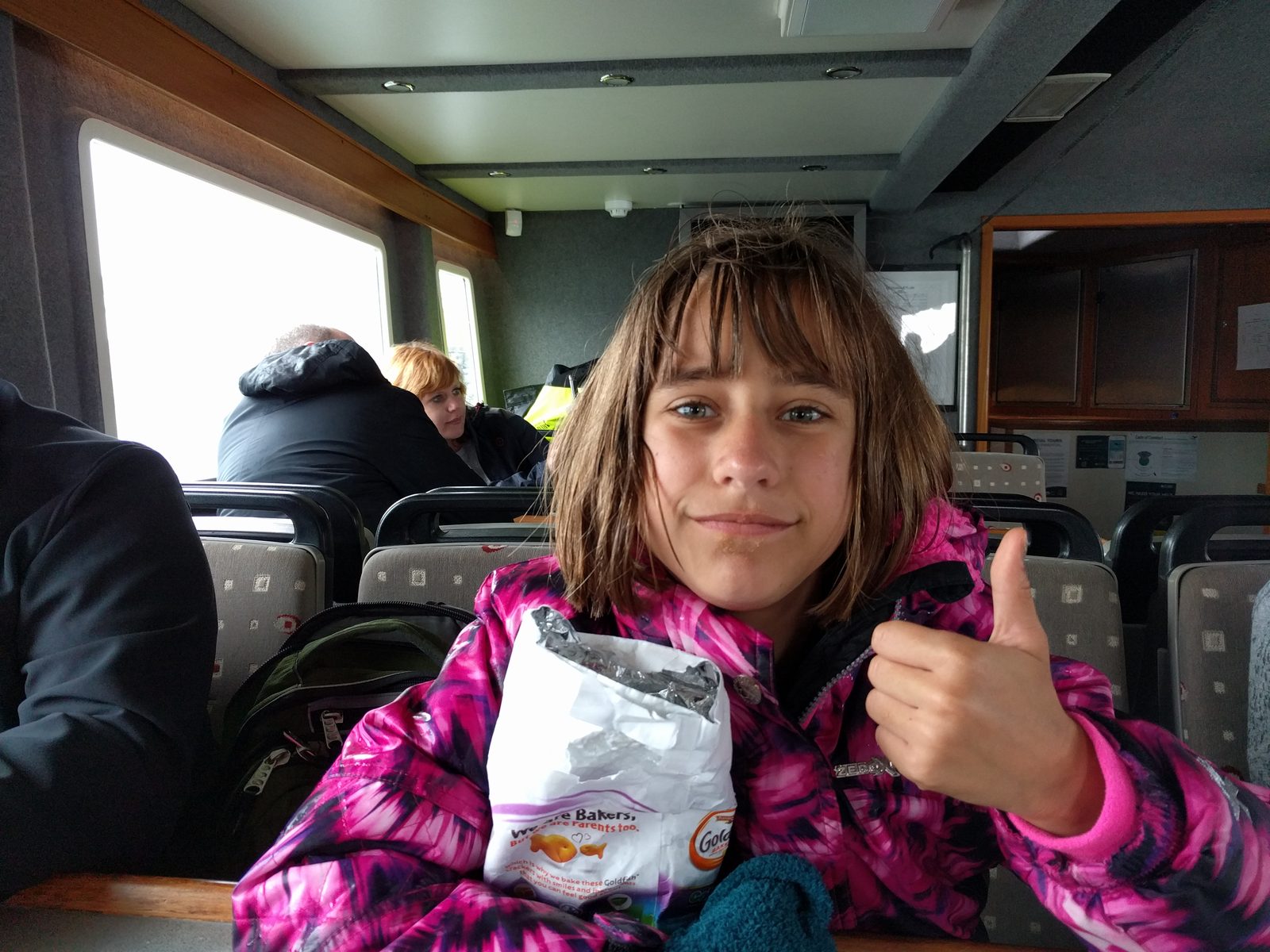 Lisa on the puffin boat tour out to Akurey