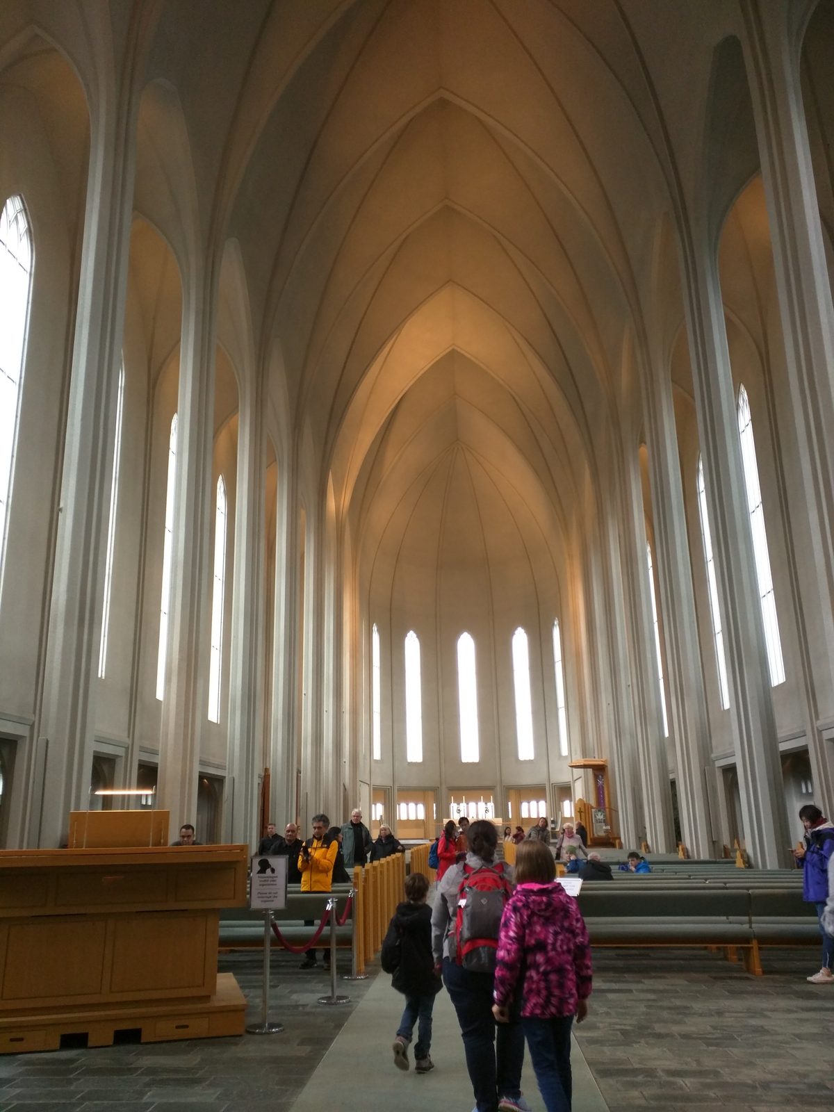 Down the long nave of Hallgrímskirkja