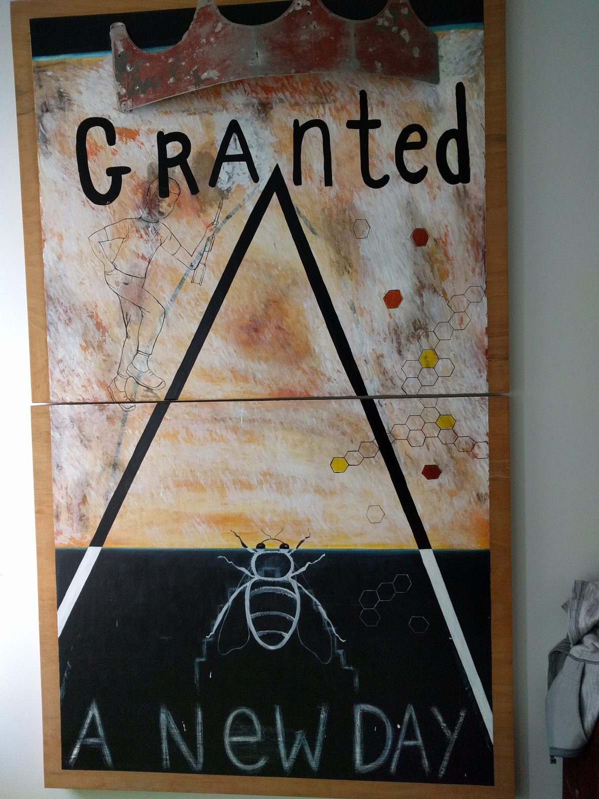 A new day, the chalkboard read