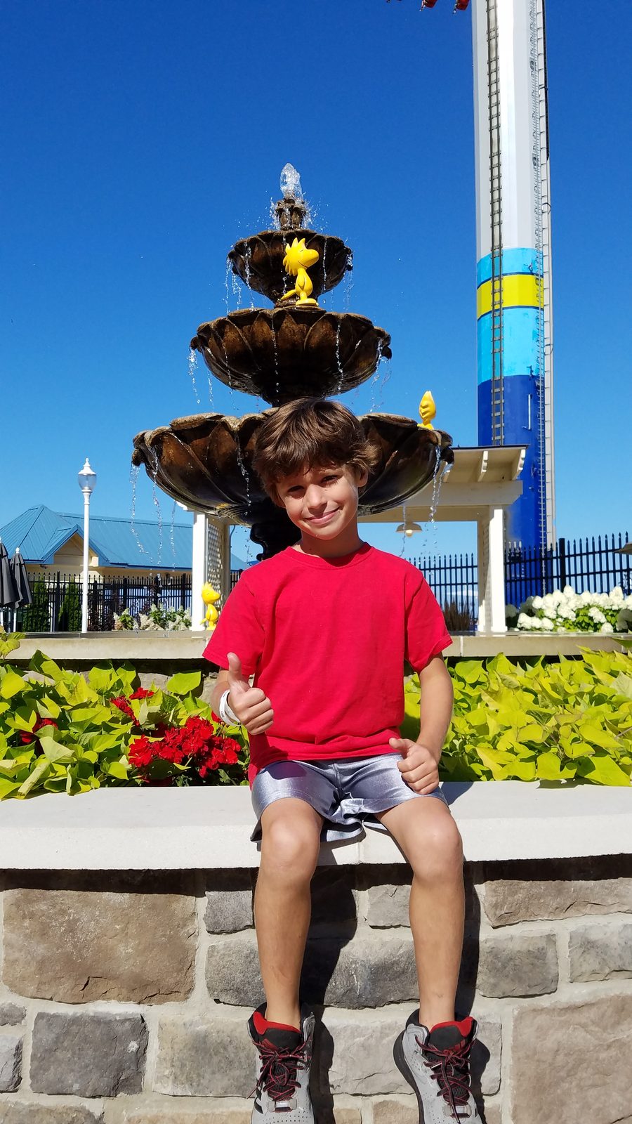 Thomas by the park fountain