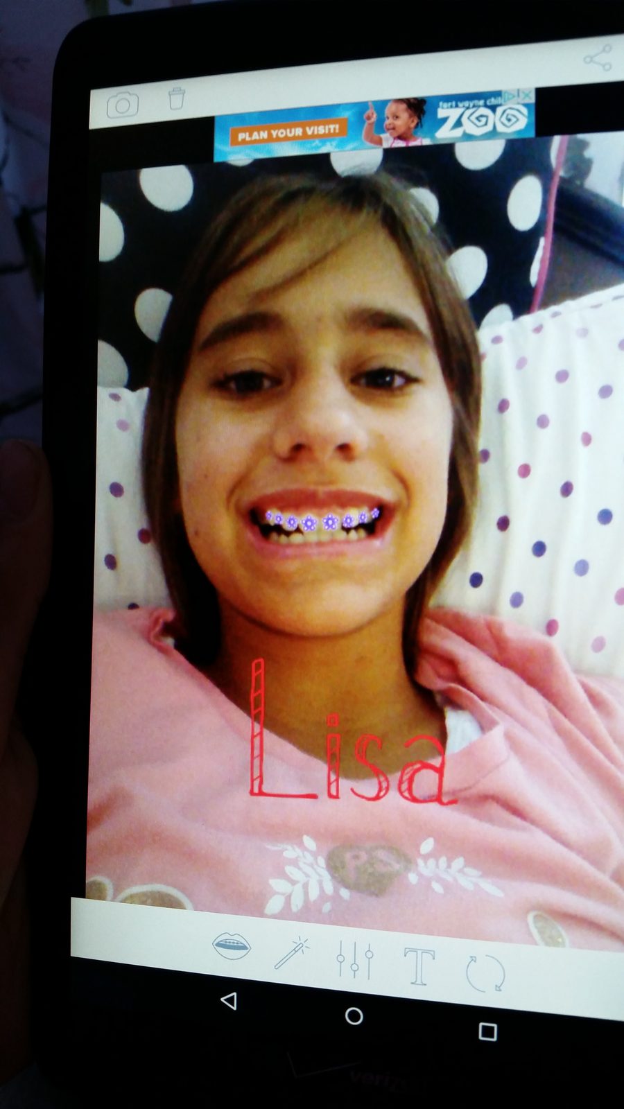 Video-calling Lisa from the park
