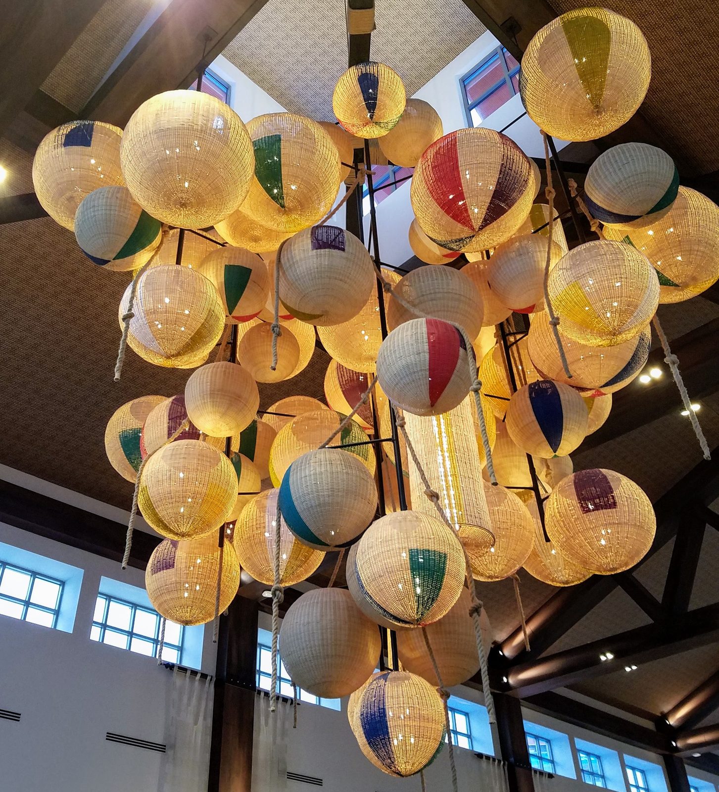 The lobby ceiling at check-in