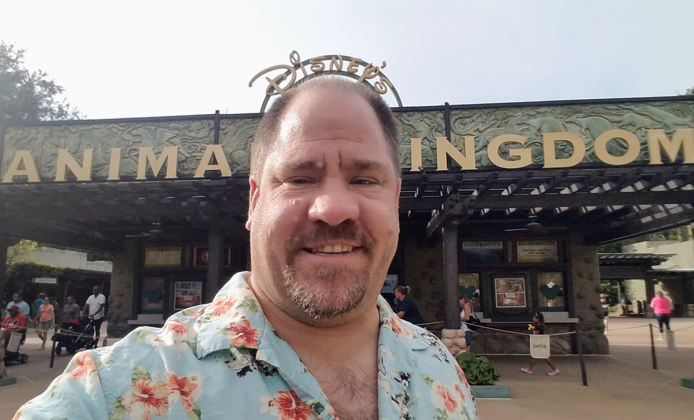 Under the Disney's Animal Kingdom sign