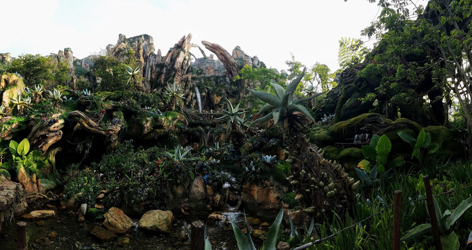 Pandora's floating mountains lit up at night