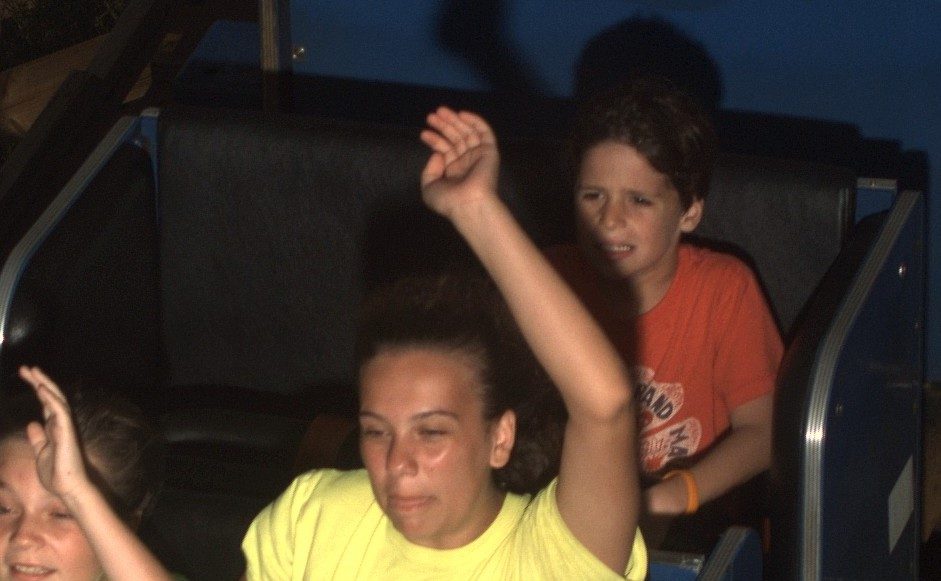 Thomas and Lisa screaming on the coaster