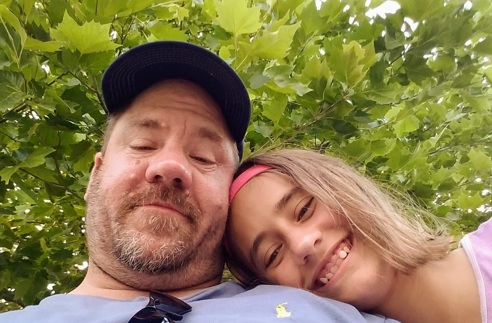 Lisa and me goofing around outside