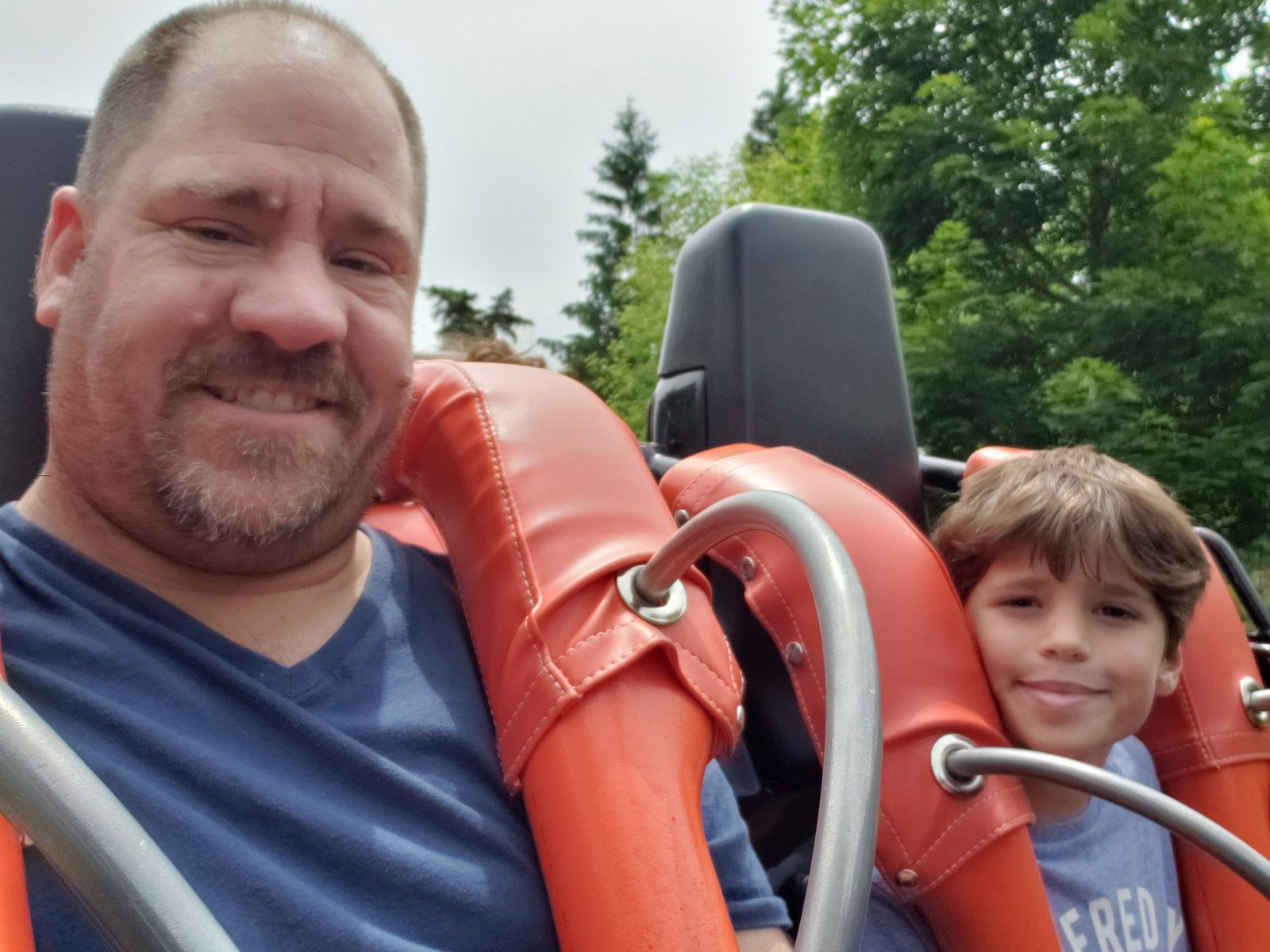 Thomas and me strapped in for the ride