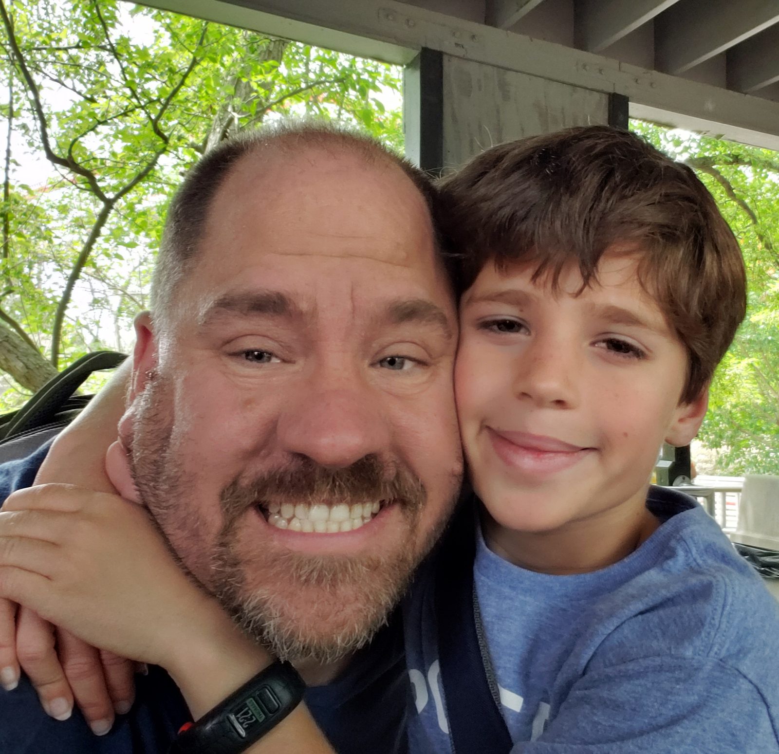 Thomas and me, close together