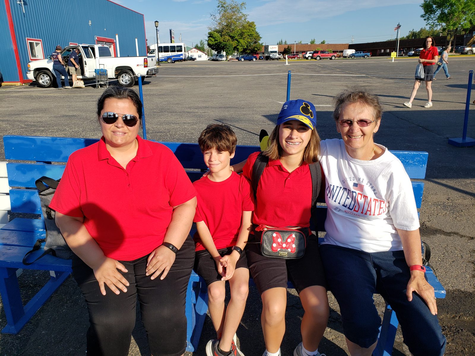 Kathy, Thomas, Lisa and Grandma at the ferry dock