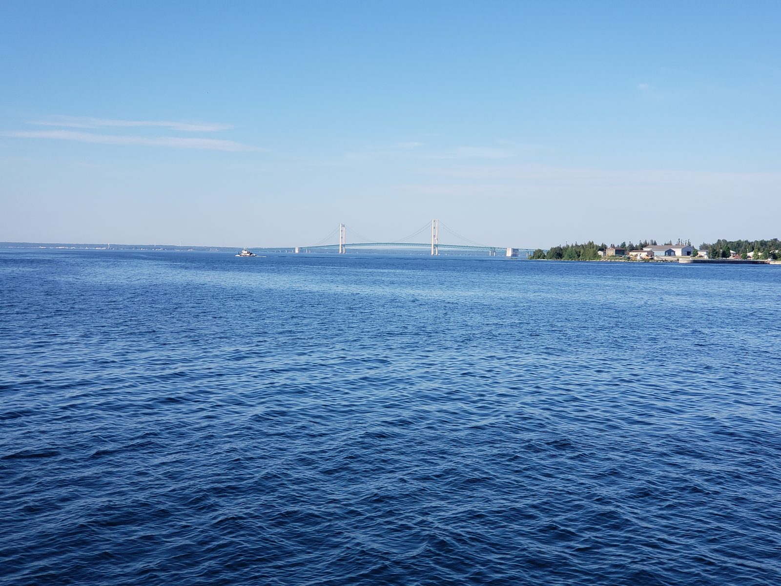 The Mackinac Bridge from the water