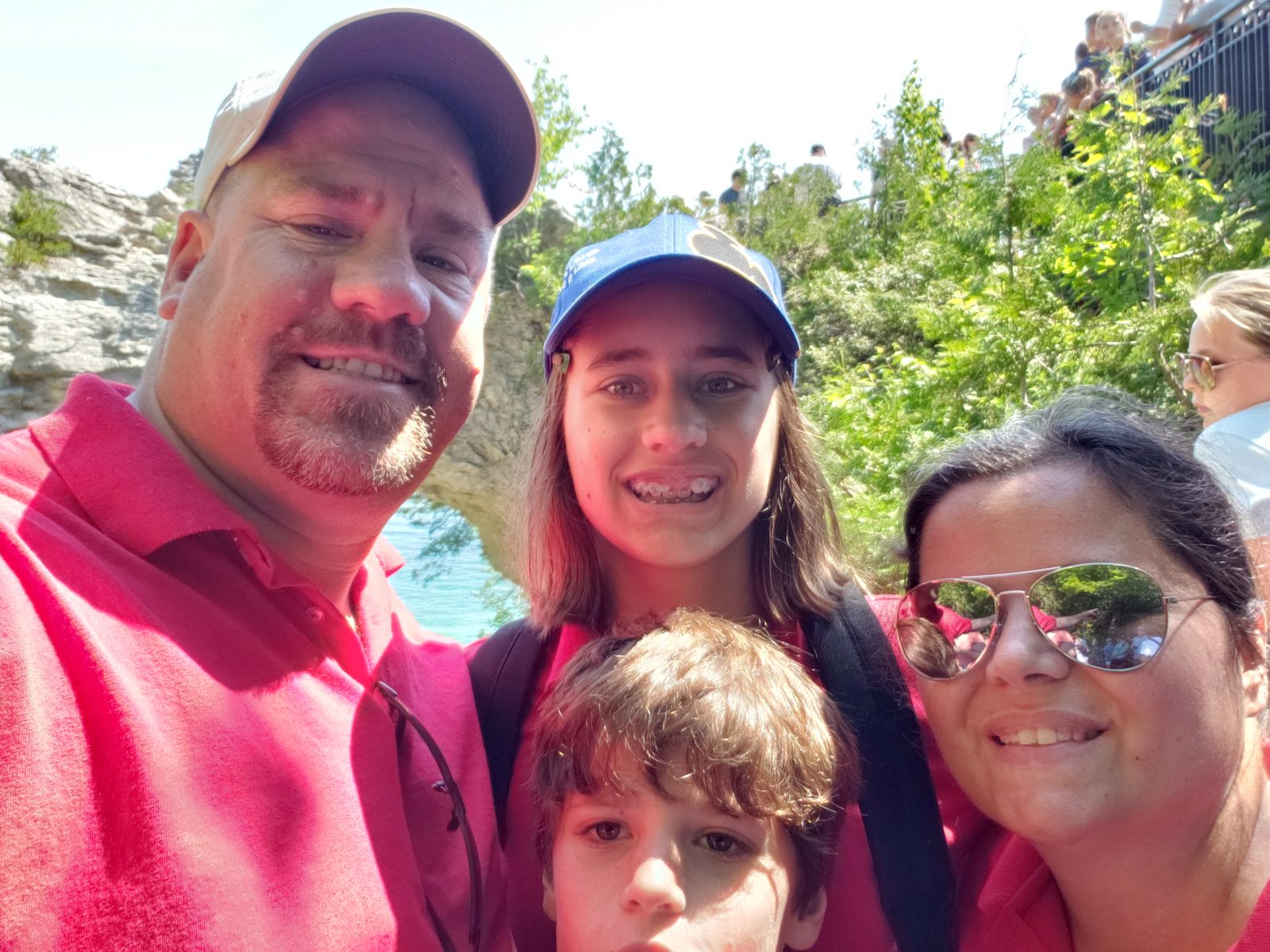 Kathy, the kids and me at Arch Rock