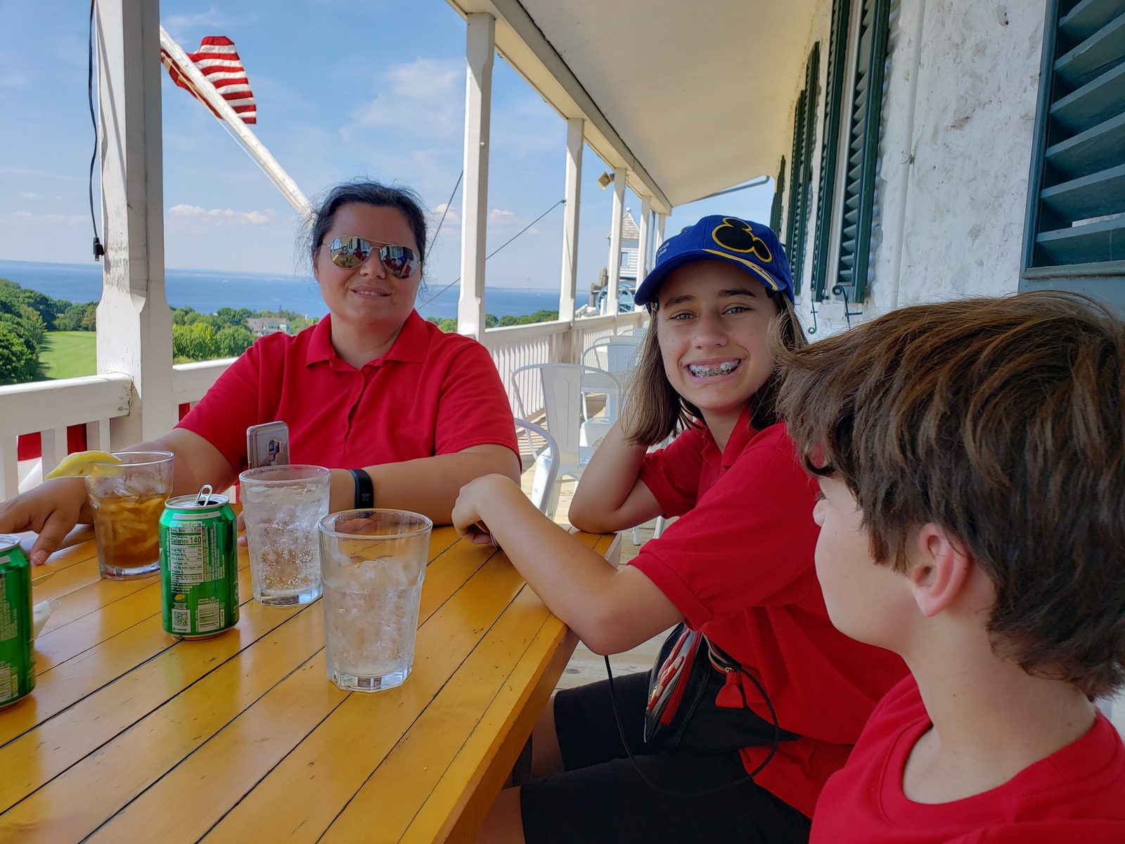Lisa, Thomas and me on the tea room porch