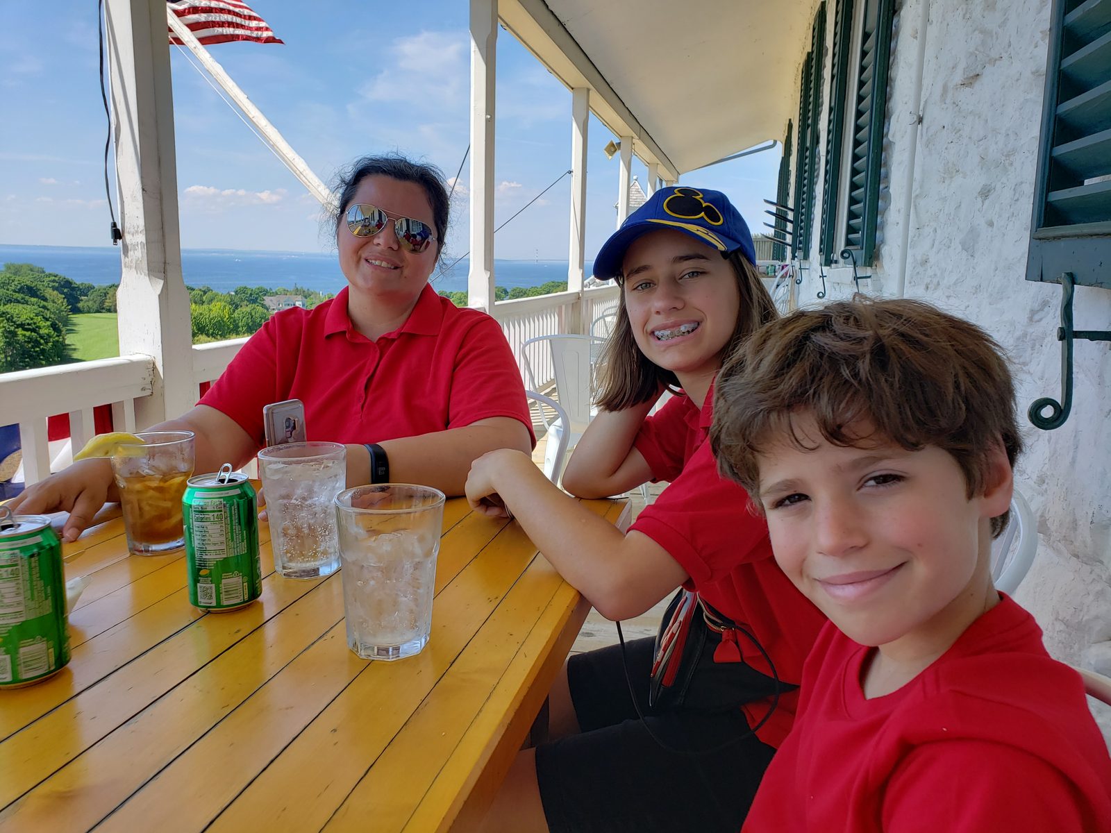 Kathy, Lisa and Thomas at lunch on the tea room porch