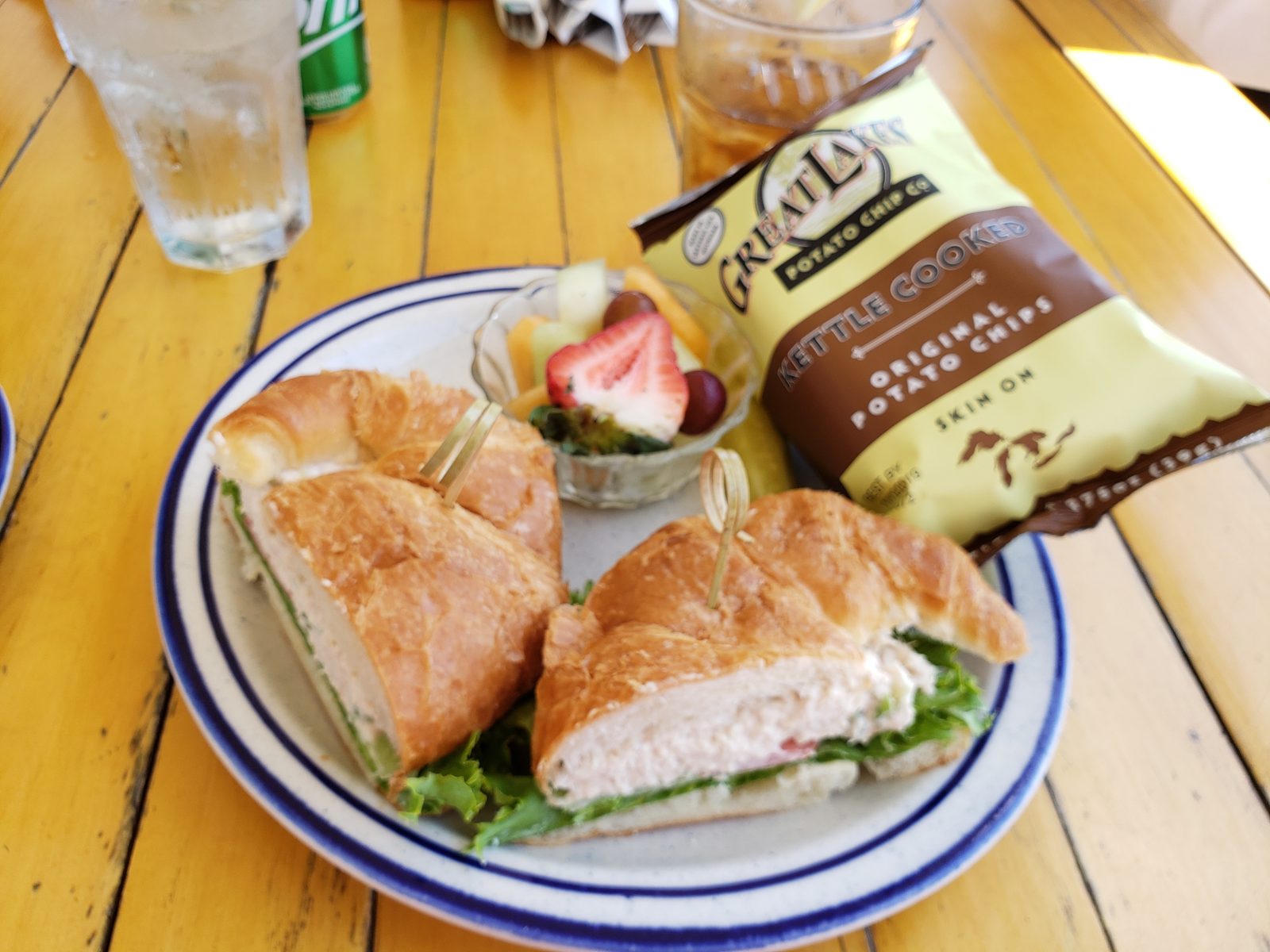 Chicken salad croissant at the Fort Mackinac Tea Room