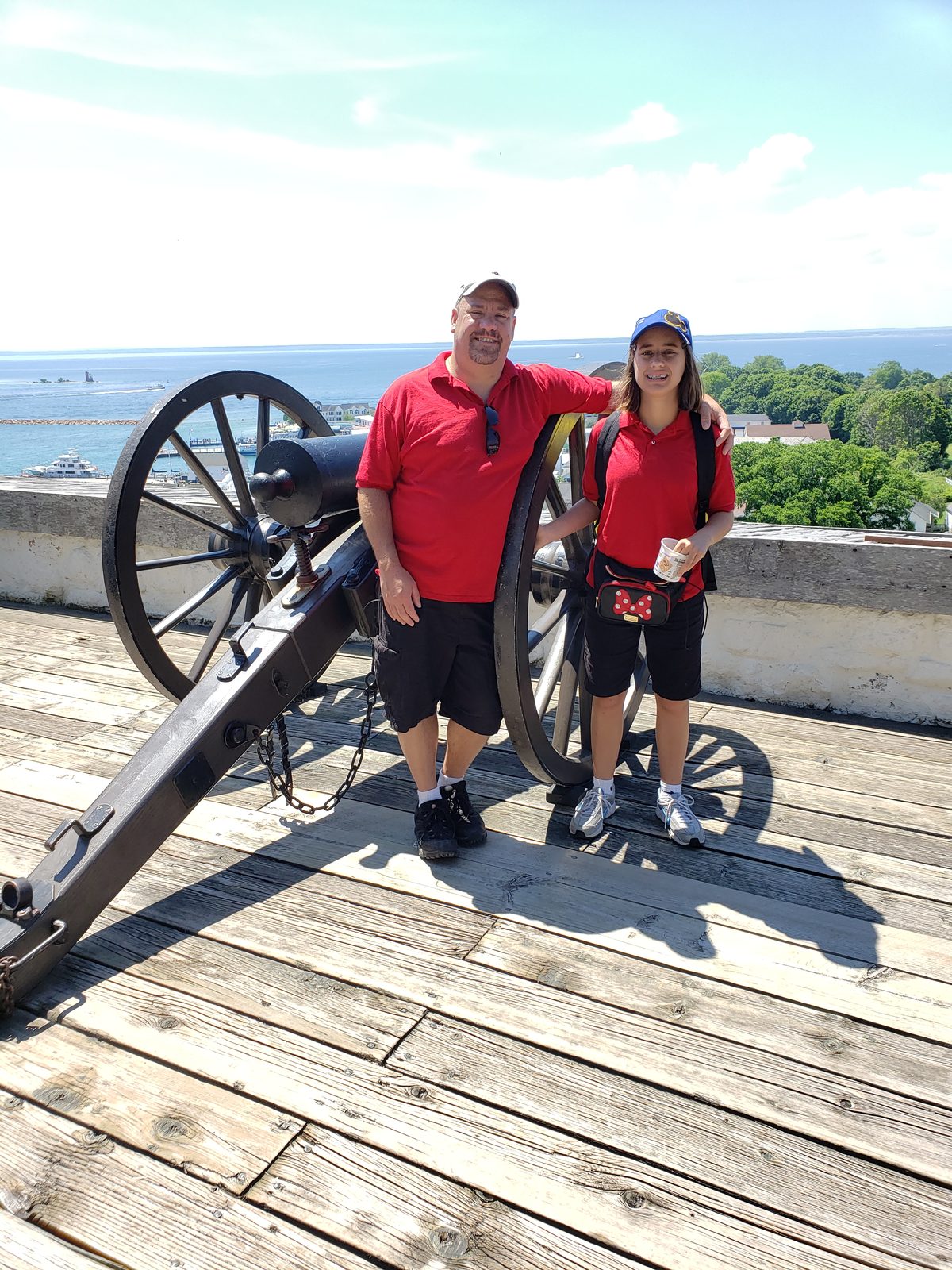 Lisa and Michael at the cannons, Fort Mackinac