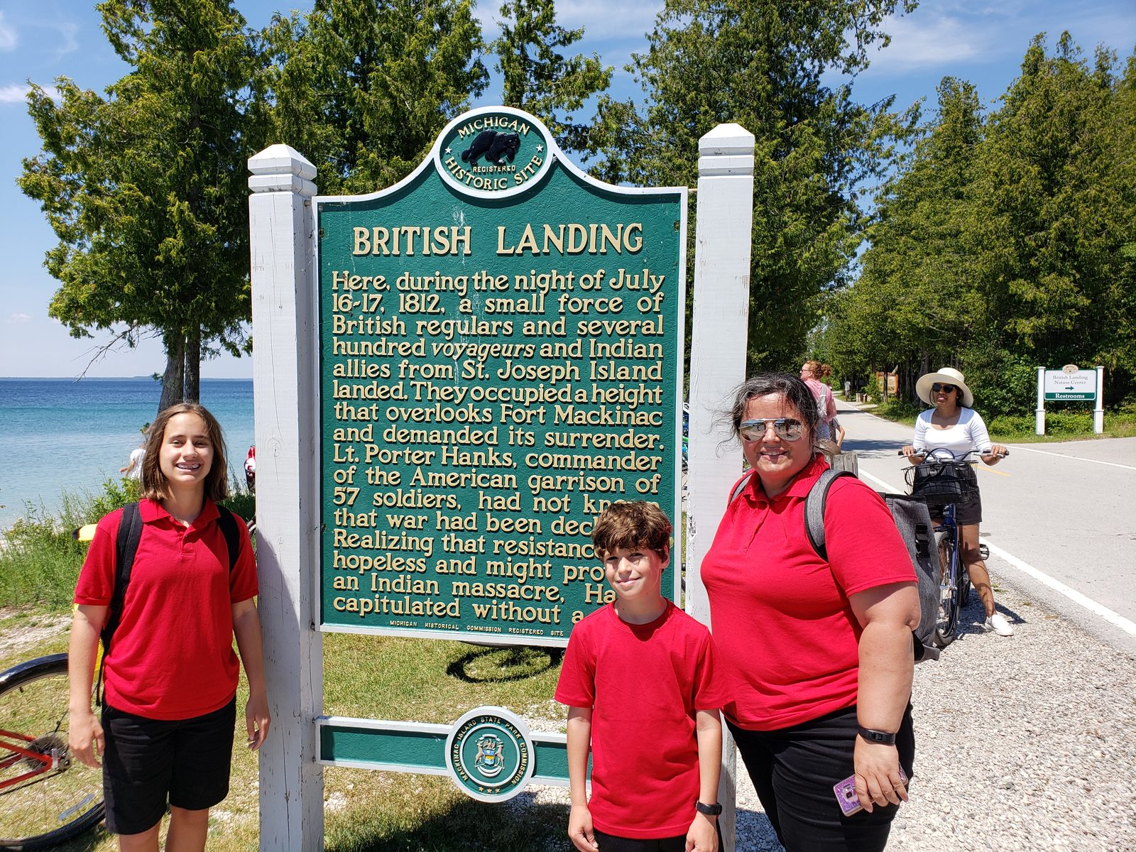 Lisa, Thomas and Kathy at British Landing