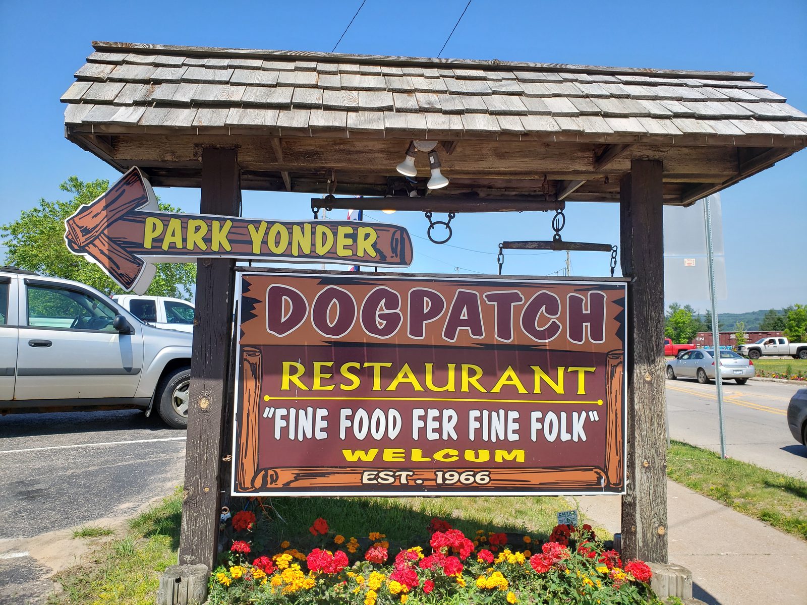 The Dogpatch Restaurant sign, Munising