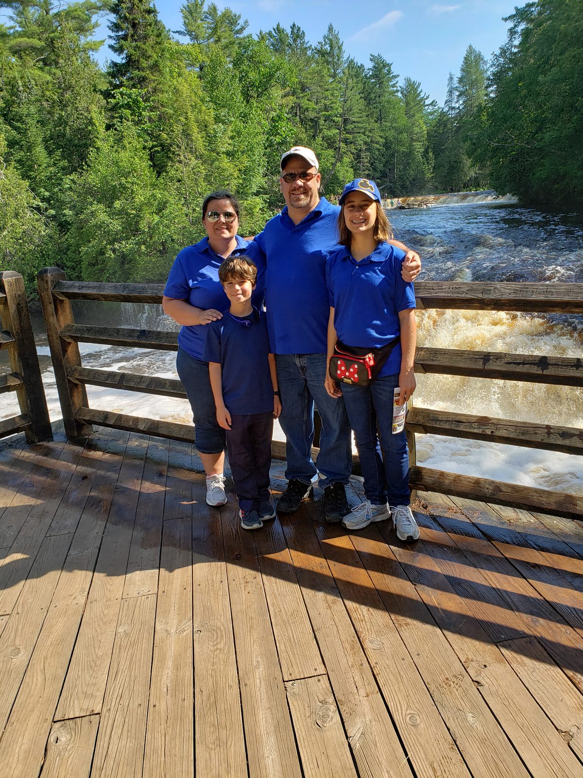 Kathy, the kids and me at the falls overlook