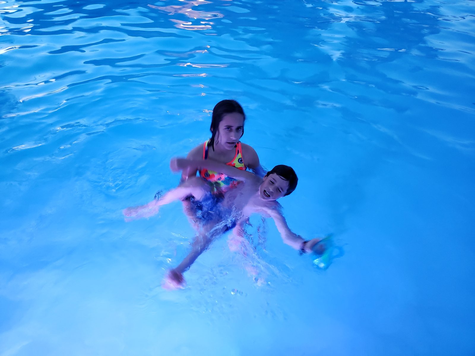 Lisa and Thomas, an evening swim before bed