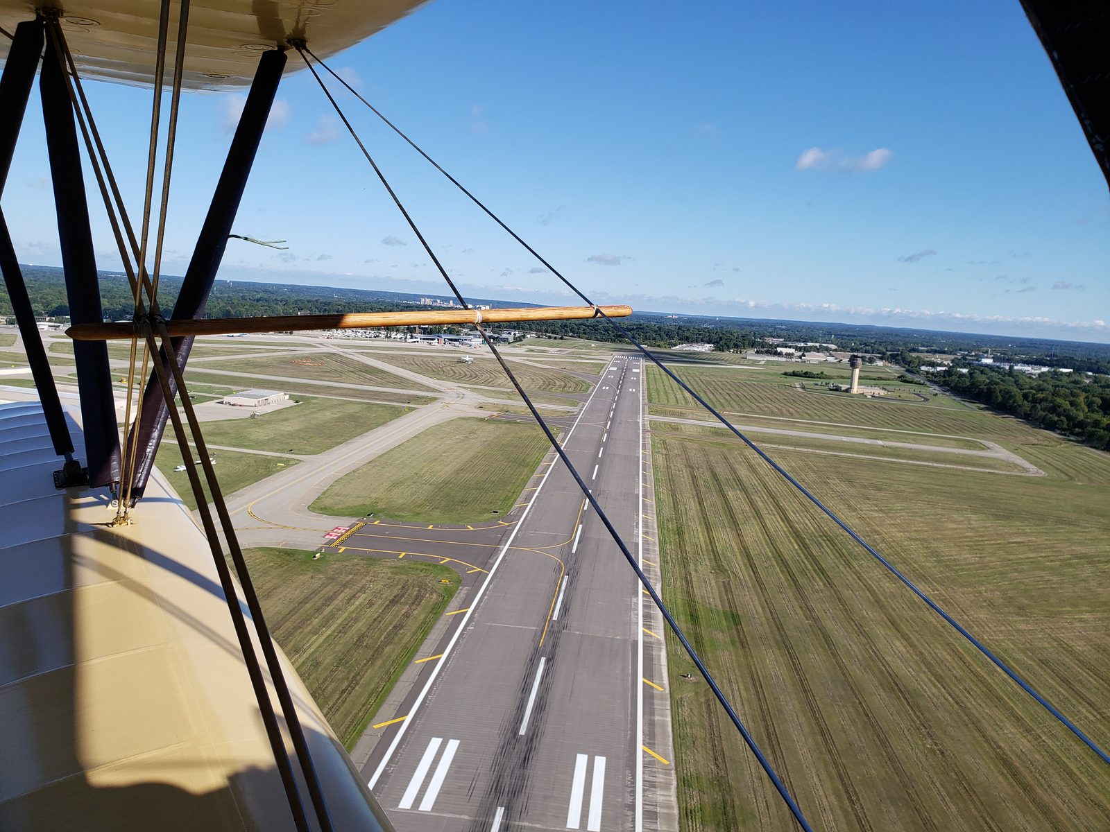 The runway from the open cockpit