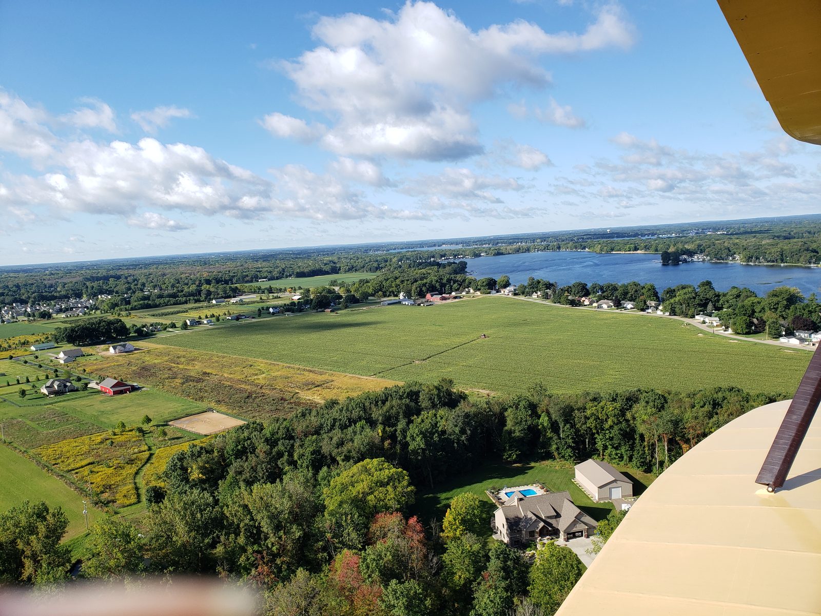 Lakes and farmland from the biplane