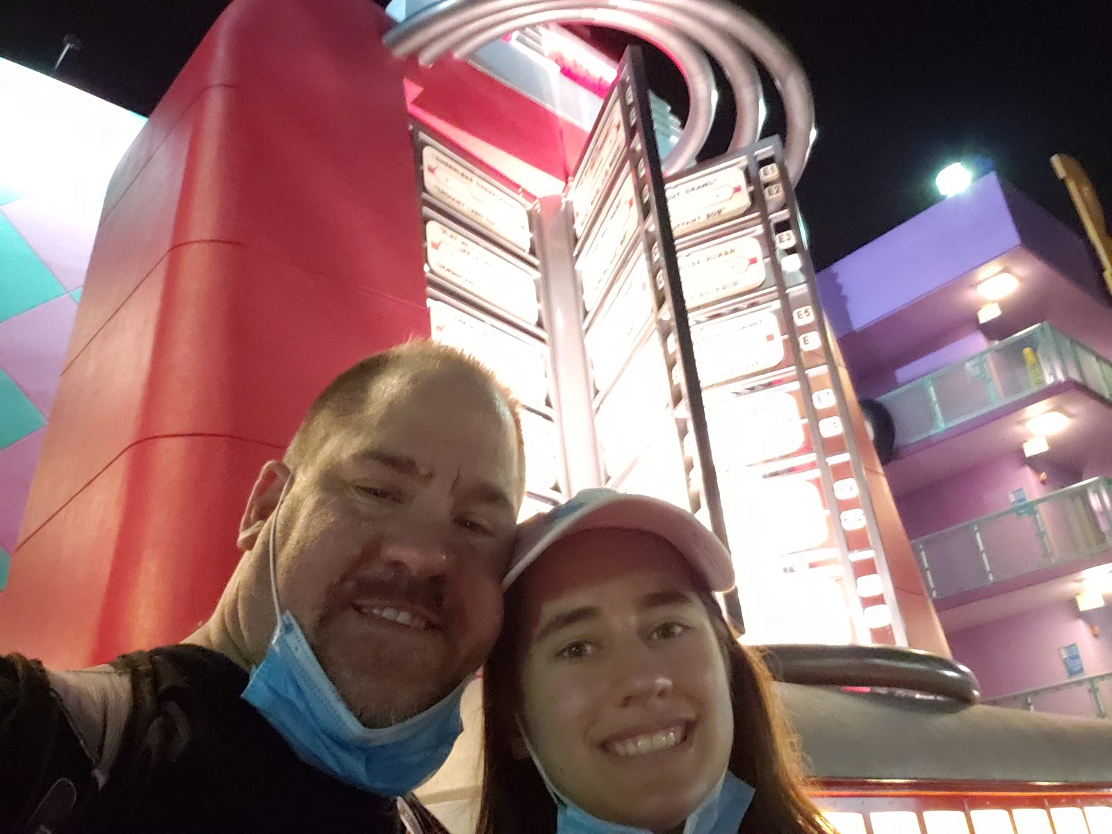 Lisa and me under Pop Century's giant jukebox