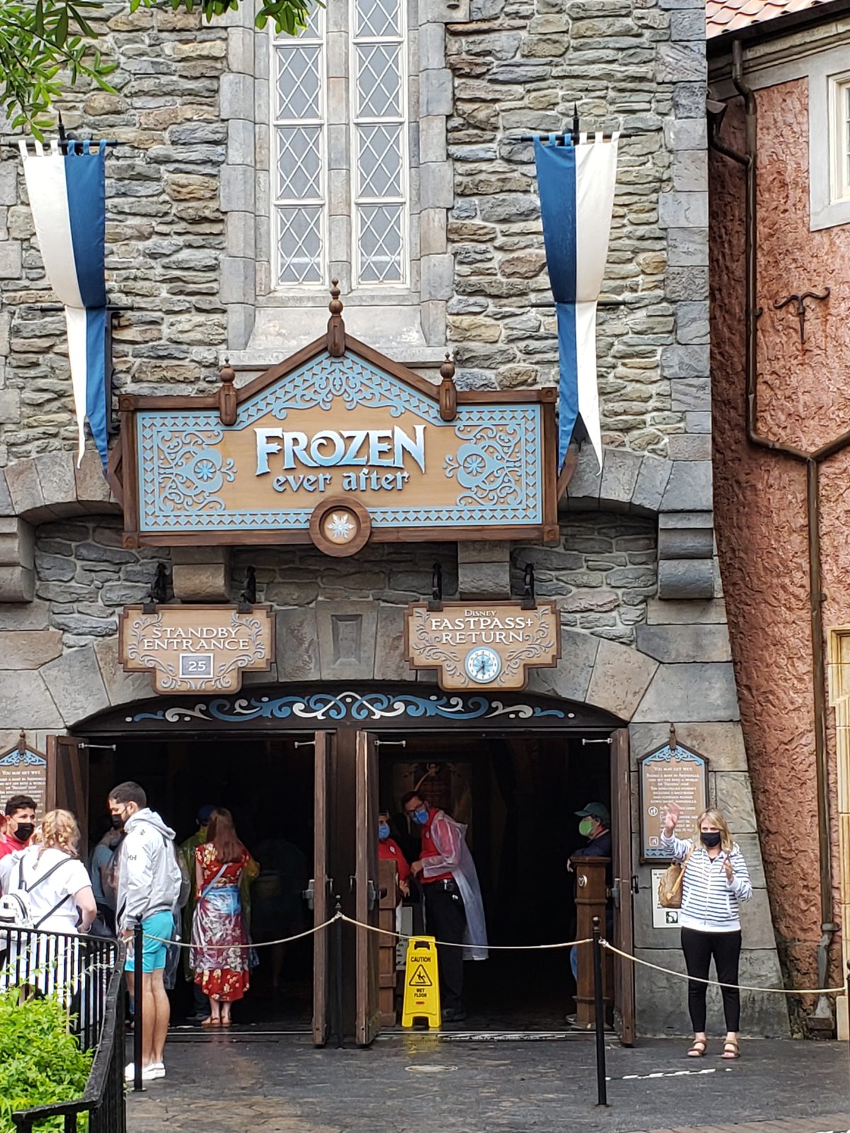 Waiting at Frozen Ever After in Norway at Epcot