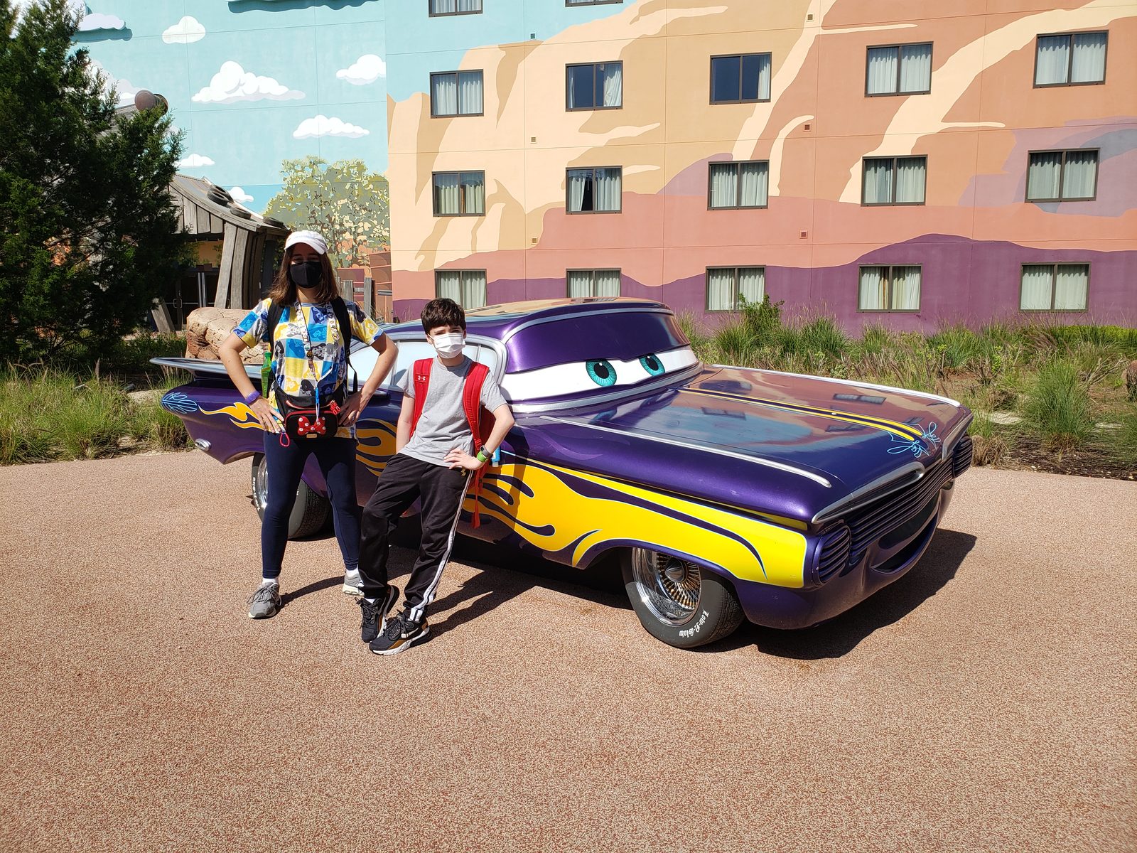 Admiring Ramone's low rider at Art of Animation