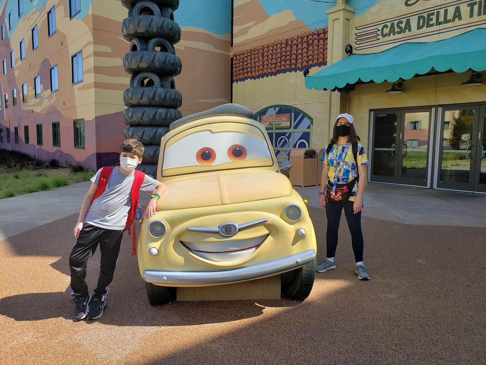 Lisa and Thomas with Luigi outside Casa Della Tires