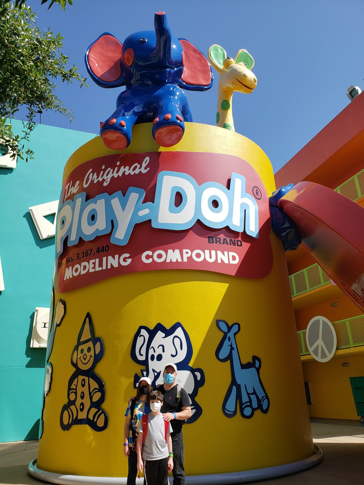 A giant Play-Doh tub outside our building