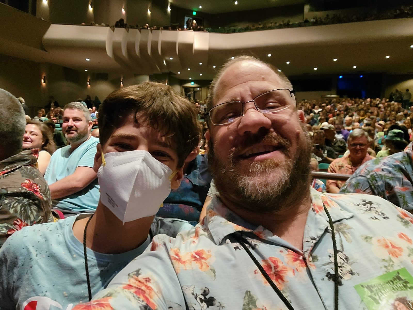 Thomas and me as the theater fills in