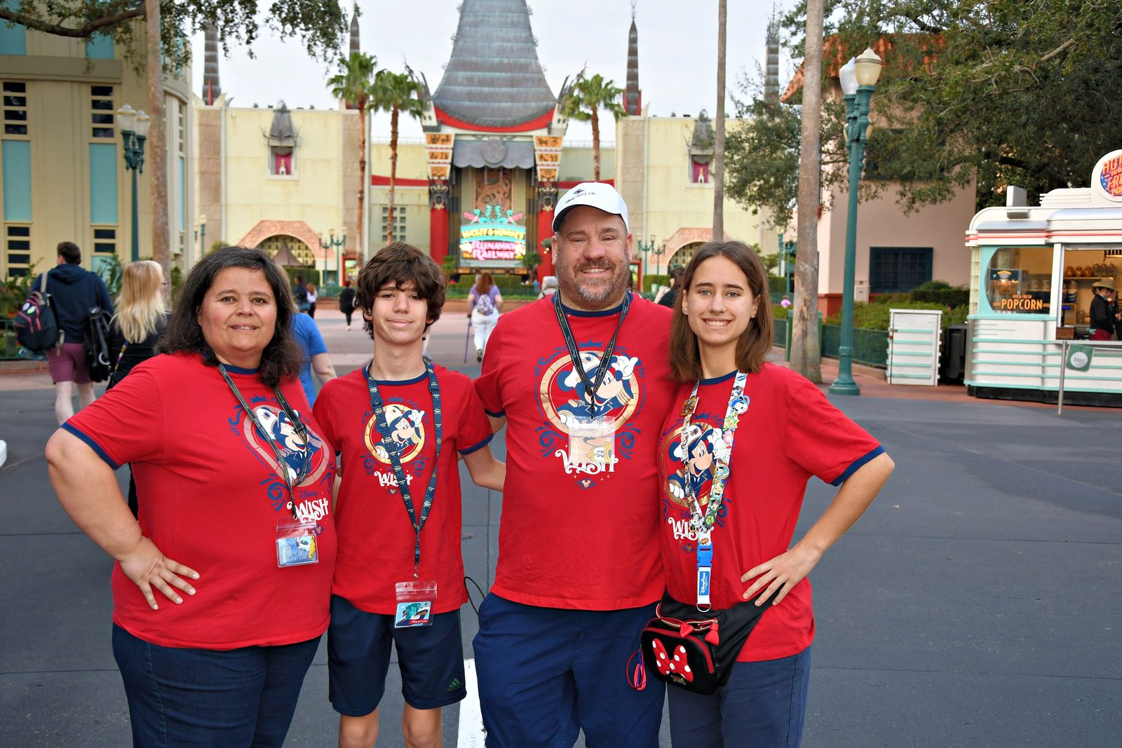 All four of us arriving on Hollywood Boulevard