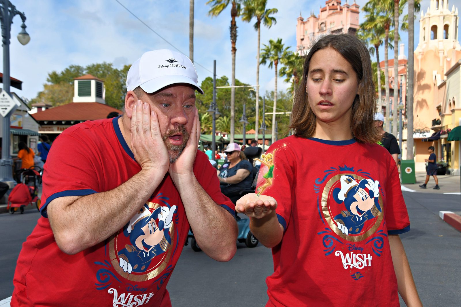 Lisa and Michael hamming it up on Sunset Boulevard at Hollywood Studios