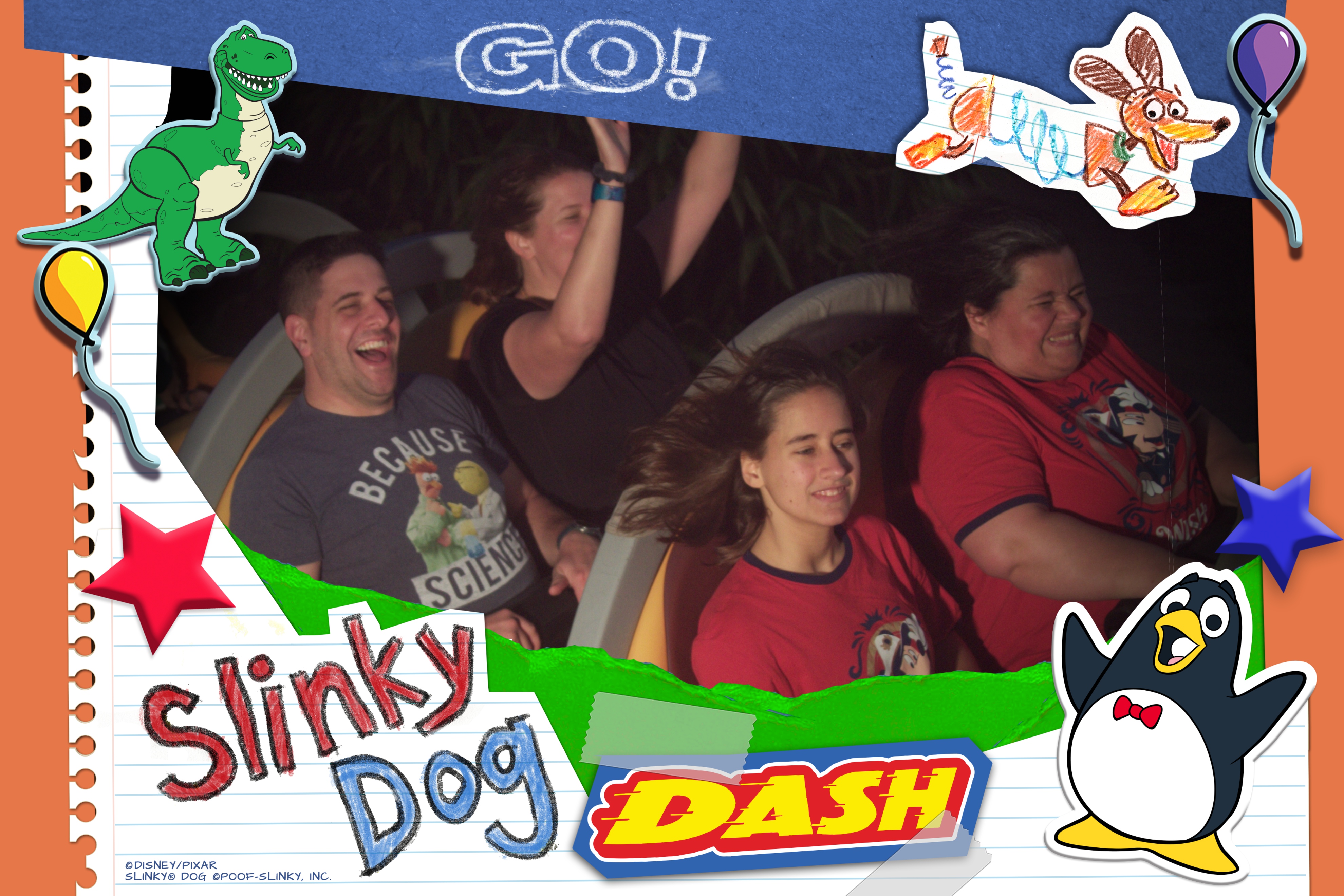 Our ride photo from Slinky Dog Dash