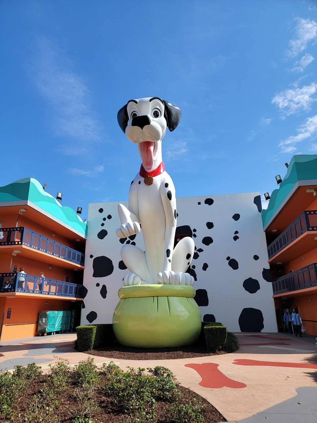 The giant dalmatian greeting us at the resort