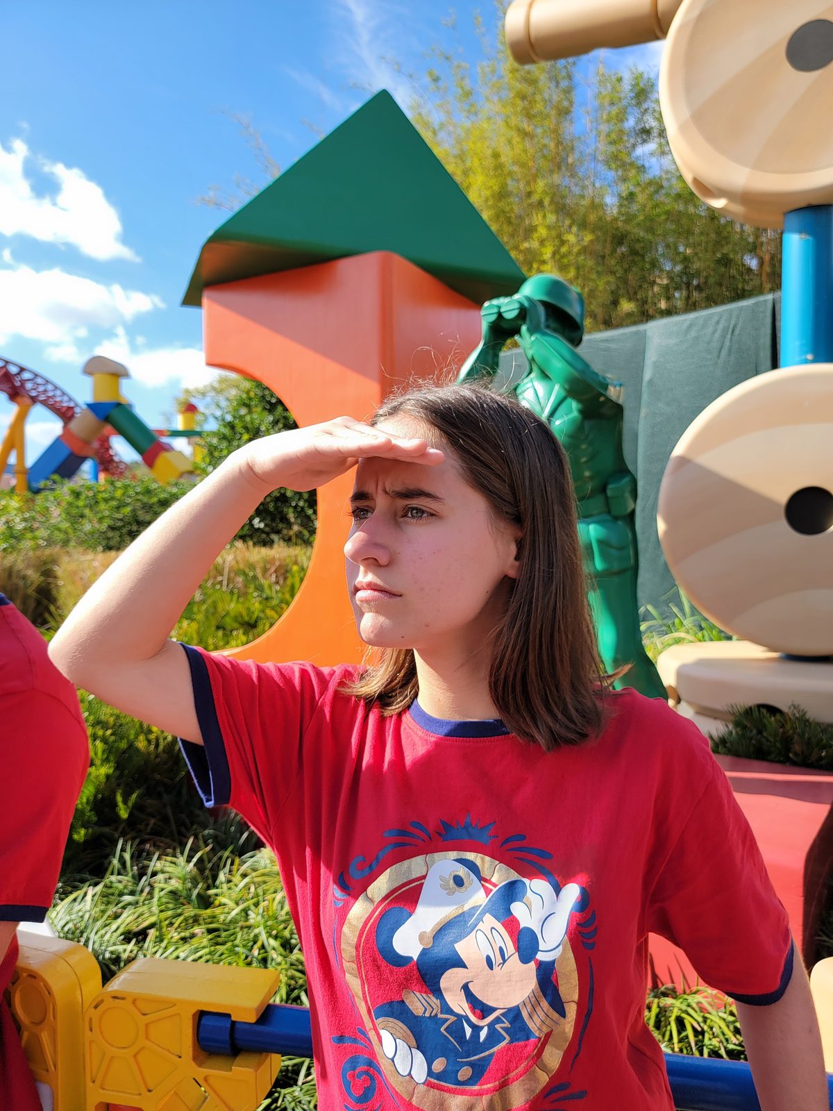 Lisa on the lookout in Toy Story Land